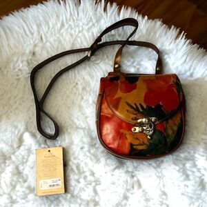 PATRICIA NASH Veneta Saddle Bag Multi Color Leather Crossbody NWT